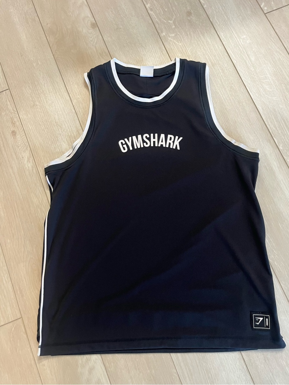 Gymshark Black Tank Top with White Trim